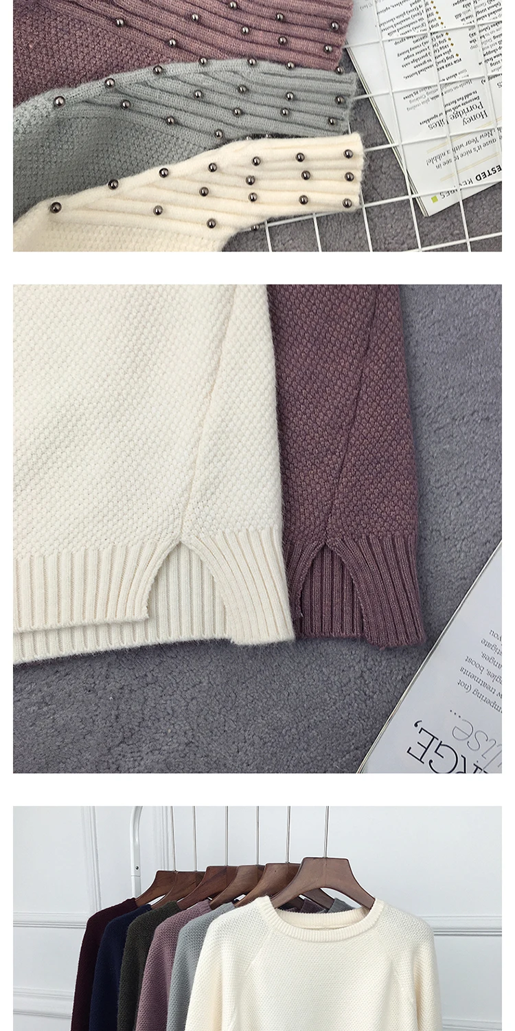 OHCLOTHING весенний корейский короткий Универсальный Зимний свитер вязаная рубашка с длинными рукавами и свободные женские