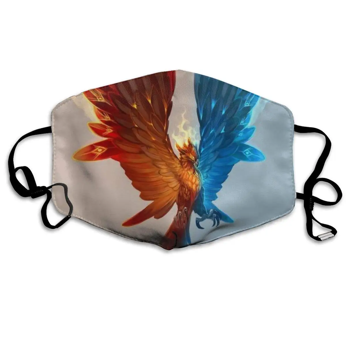 

Unisex Mouth Mask for Kids Teens Men Women Lovers-Reusable Washable Windproof Motorcycle Face Masks Cool Ice and Fire Phoenix