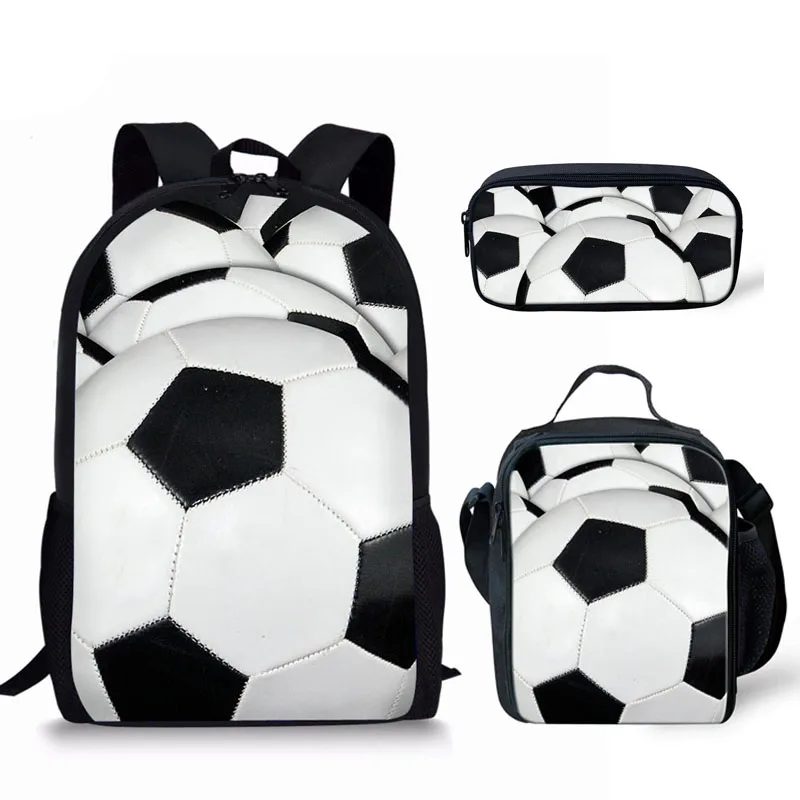 Классный комплект с 3D принтом футбольной тематики, школьный рюкзак для девочек и мальчиков-подростков, детские сумки для книг, Детский рюкз...