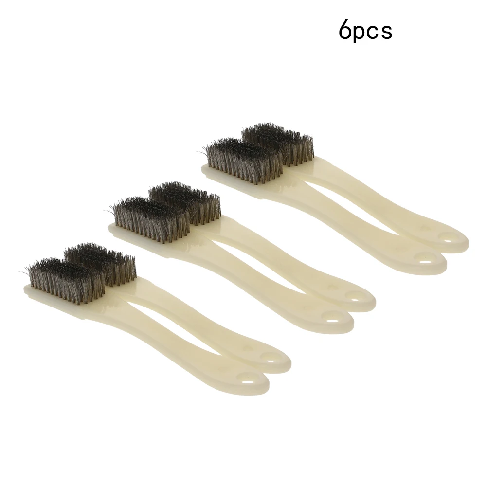 

Utoolmart 2/3/6pcs 6-Row Stainless Steel Wire Brush Plastic Handle 165mm x 27mm x15mm Size Cleaner Hand Tool For Cleaning