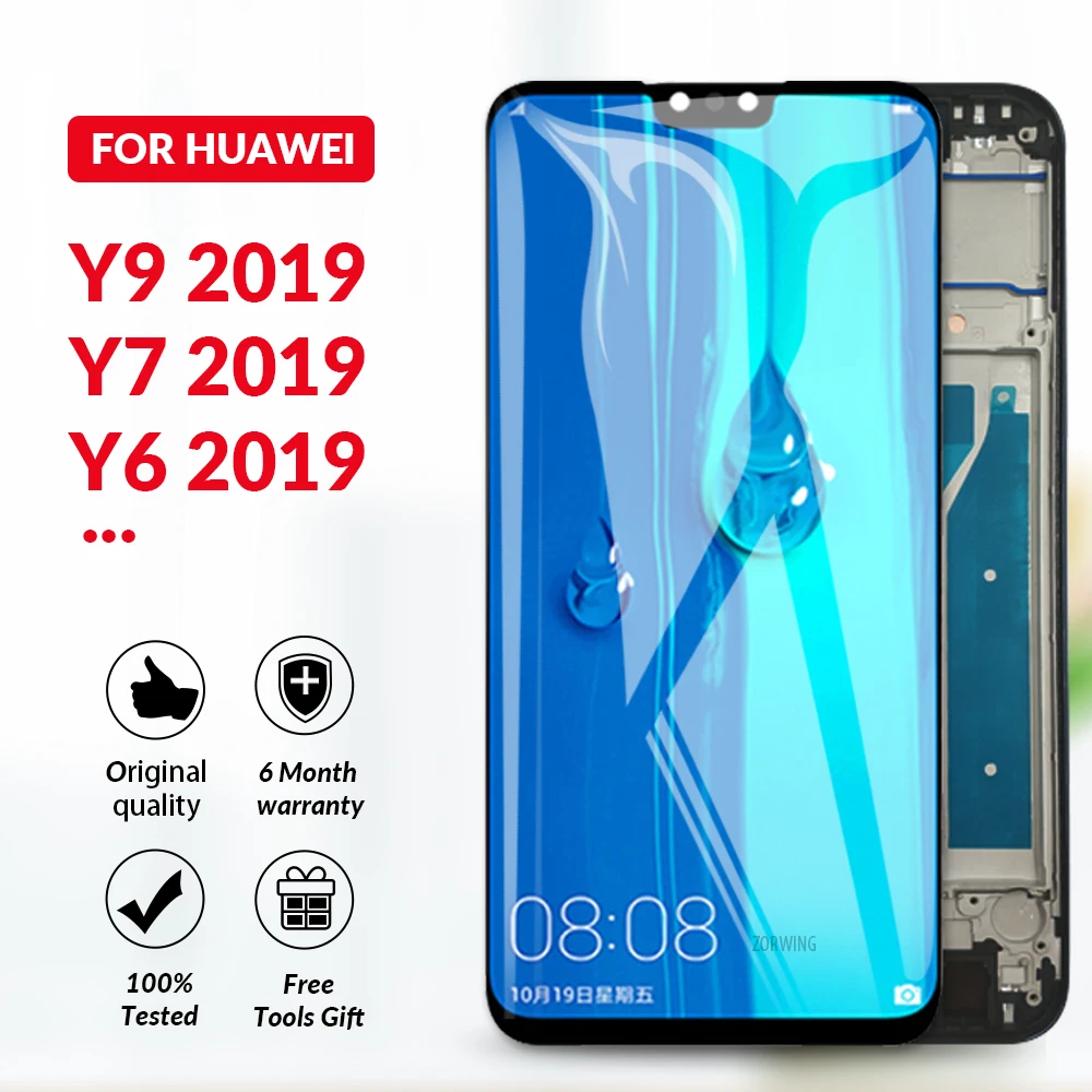 Черный ЖК экран для Huawei Y6 Y7 Prime Pro 2019 дисплей + сменный сенсорный Y9 Enjoy 9 Plus 2018