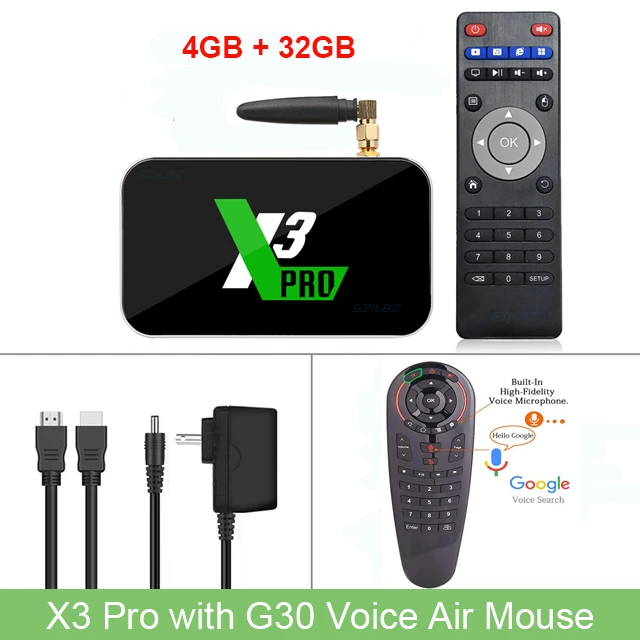 X3 Pro-G30S Ugoos X3 PRO X3 cube Android 9,0 Смарт ТВ приставка Amlogic S905X3 2GB4GB DDR4 16G 32G 2,4+ 5G WiFi 1000M LAN BT5.0 4K HD медиаплеер - Цвет: X3 Pro-G30S