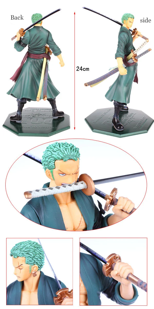 24 см Ronoa Zoro D. Luffy 3d стоячий тройной нож Ver Sauron Ghost Cut ПВХ экшн фигурка Коллекционная