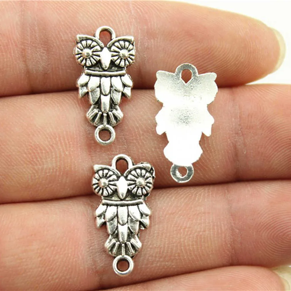 

Charm For Making Jewelry 20pcs Owl Connectors bracelet charms for jewelry making 21x11mm