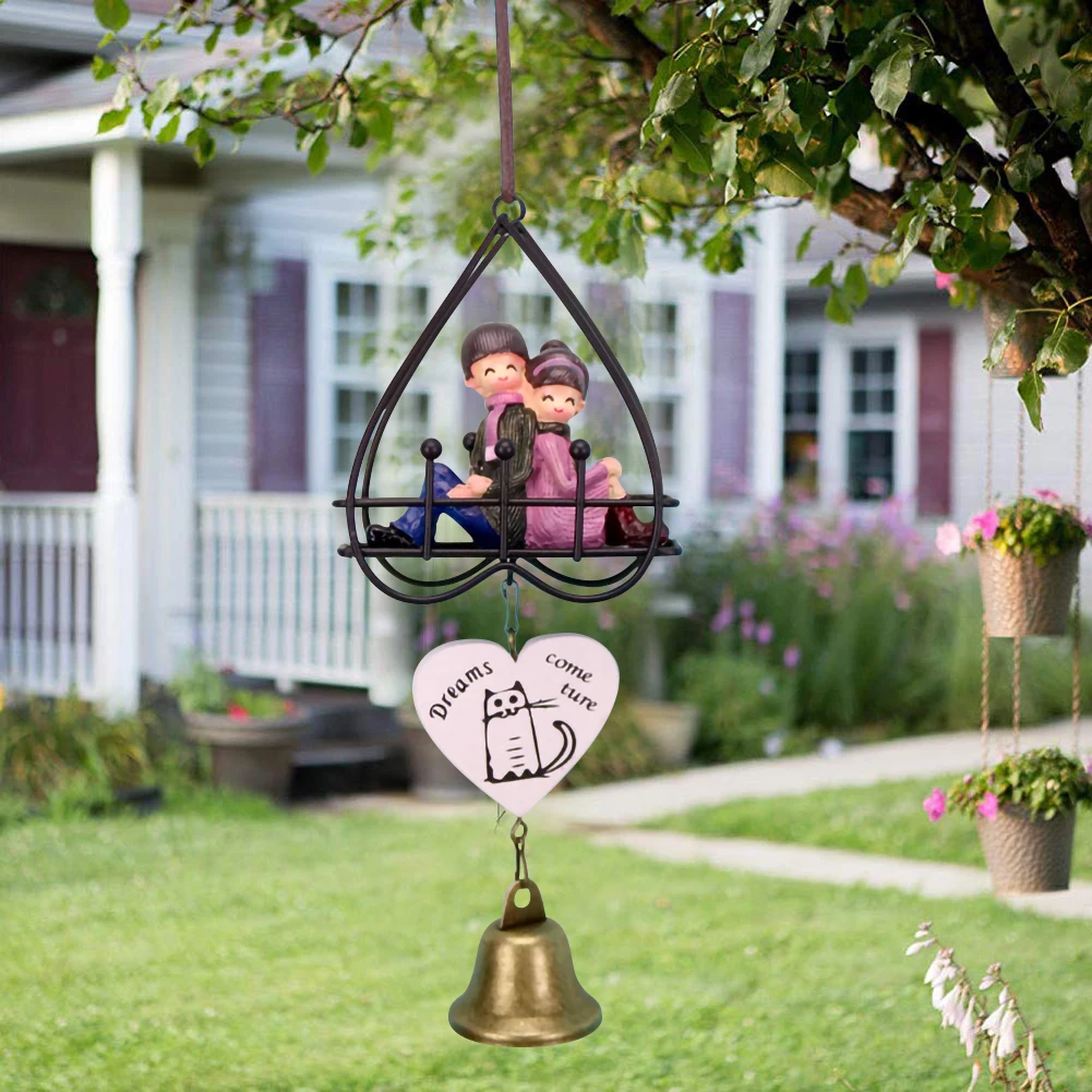 

Resin love wind chimes ornament hanging accessories cute girl house room decoration birthday party gift Creative home decoration