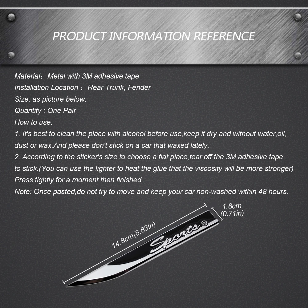 Автомобильные аксессуары наклейки с боковым крылом металлический декор эмблема
