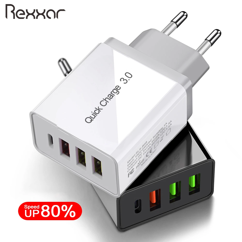 Быстрая зарядка 4 0 3 USB зарядное устройство быстрая для Samsung iphone Huawei FCP AFC SCP QC