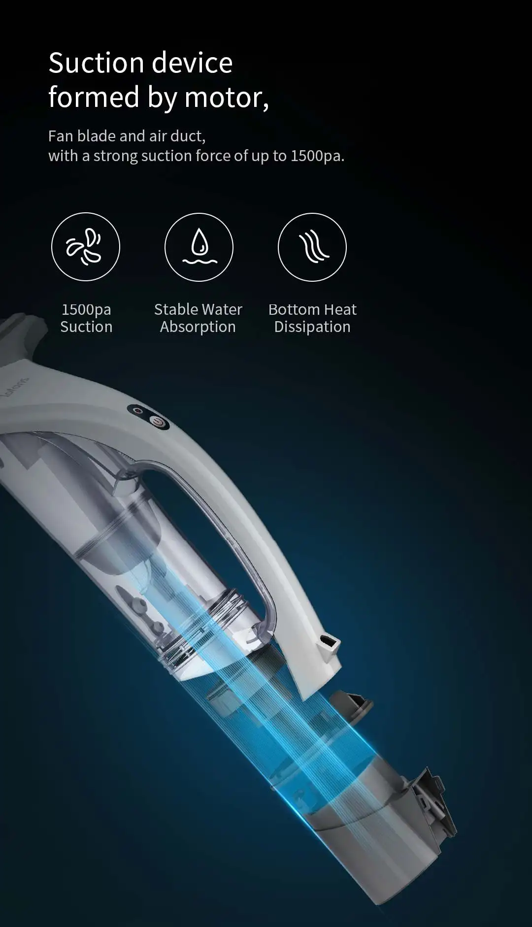 YOUPIN Lofans QX-408 Wireless Electric Window Cleaners Multifunction 1500pa 120ml Water Tank Hand-held Glass Vacuum Cleaner