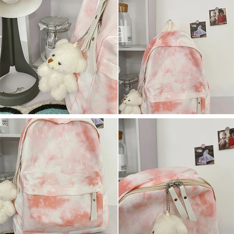 2021 New Tie Dyed Backpack Student Schoolbag for Girls Laptop Backpack High School