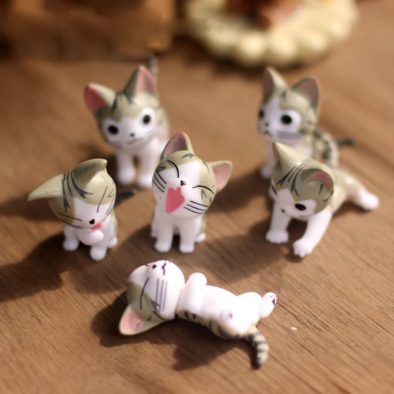 

8 шт. Симпатичная кошка из сыра милый дом кошка из ПВХ украшения декоративные фигурки героев виниловые украшения для кукол