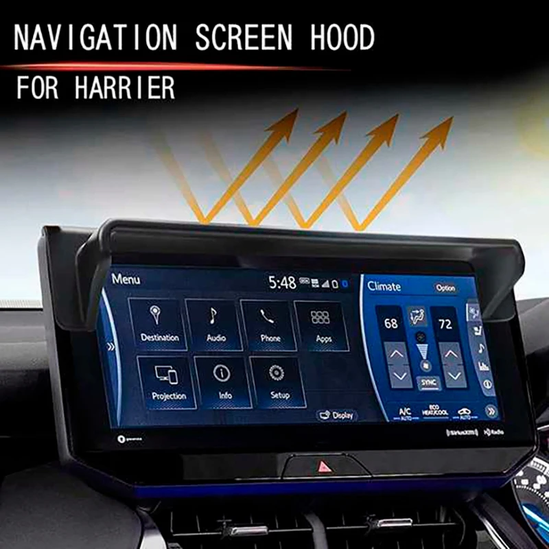 for Toyota Harrier 2020 2021 Vehicle Navigator Sunshade Visor GPS Navigation Sun Hood Anti Reflective Block Car Styling | Автомобили и
