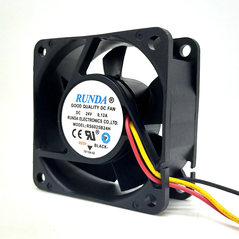 RS6025B24H new 6025 24V double ball speed measuring mute fan 6cm printer duplicator frequency converter cooling | Компьютеры и офис
