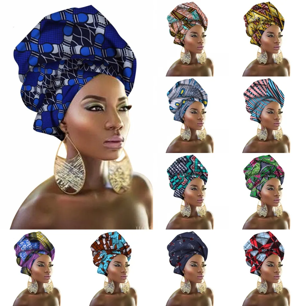 Женский шарф в африканском стиле Dromiya широкий с принтом нигерийском размеры 90*110