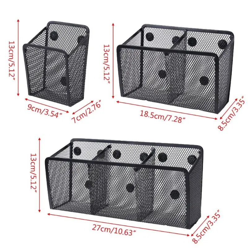

Metal Wire Mesh Magnetic Basket Storage Box Blackboard Chalk Pen Pencil Makeup DXAB