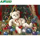 Картина AZQSD по номерам медведь Рождество Ручная Краска Набор Холст Акриловая картина маслом по номерам животное домашний Декор подарок