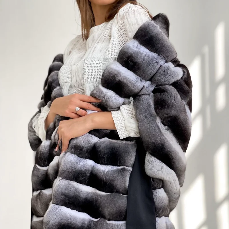FURSARCAR 2021 Brand New Long Real Fox Fur Coat Natural Fur Thick Warm Winter Woman Coats Elegant Female Casual Style Overcoat enlarge