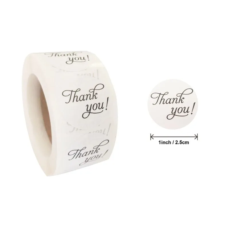 

5000pcs wholesale White paper label sticker thank you sticker scrapbook wedding envelope seal handmade stationery sticker1 inch