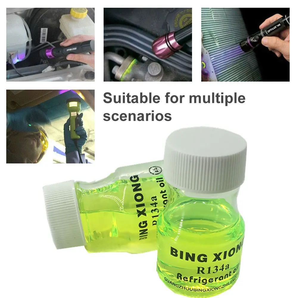 

Universal Fluorescent Oil Leak Detector Test UV Dye Agent Automotive Air Conditioning Repair Tool For Car A/C Pipeline Repair