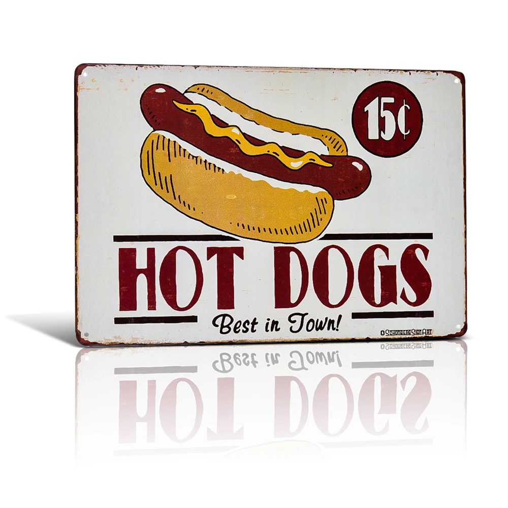 

Man Cave Beer Hot Dogs Metal Tin SignsHere Tin Sign Custom Art Poster Personality Classic Metal Painting Decor 12 X 8 Inches