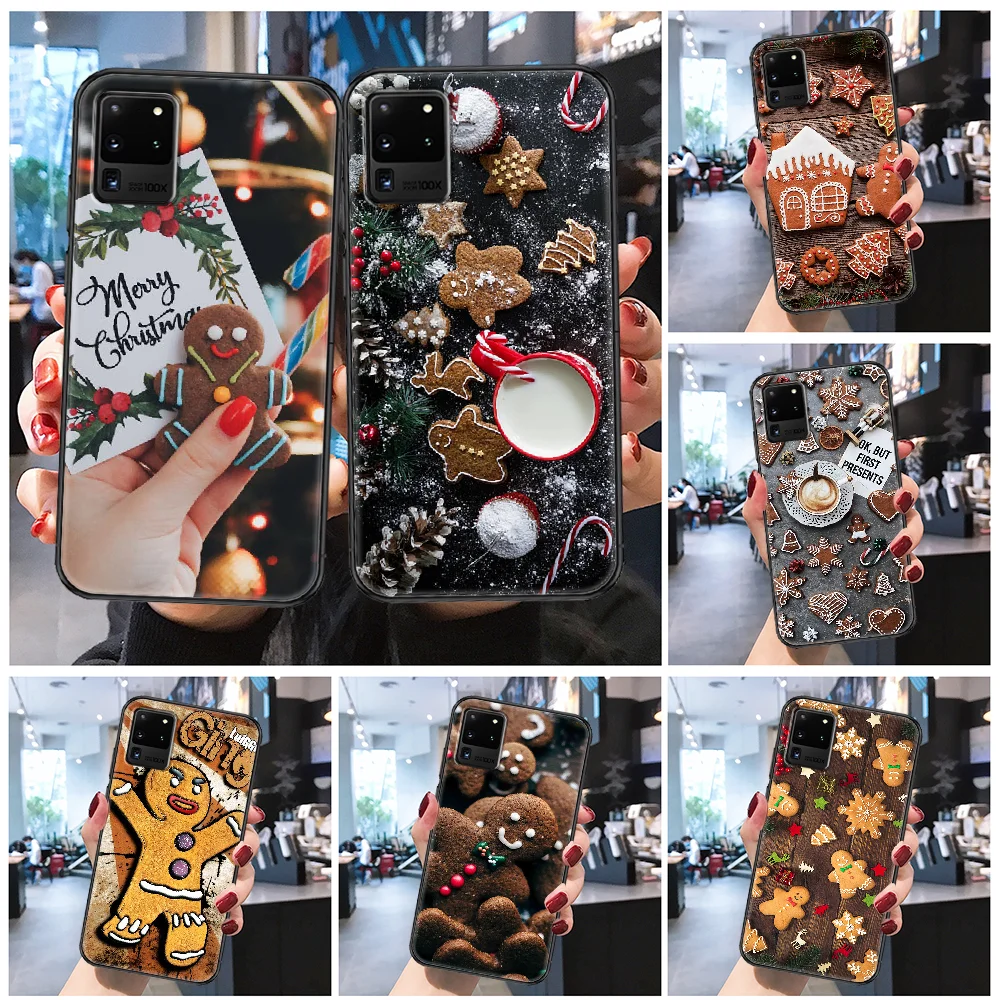 Милый Рождественский чехол для телефона с имбирным человеком Samsung Galaxy Note 4 8 9 10 20 S8