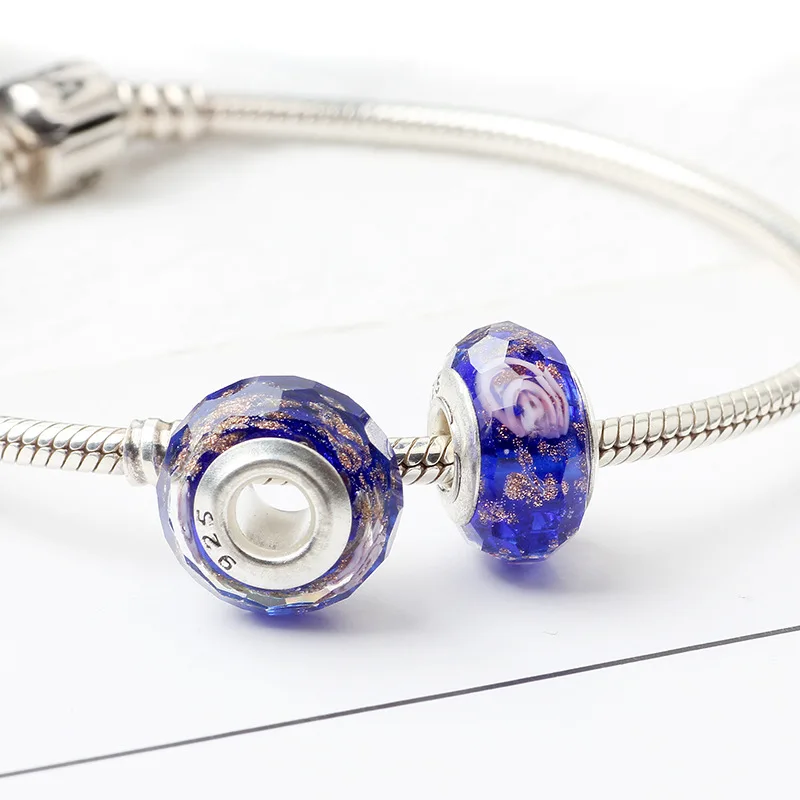 Pan home новый браслет из бисера Синий Песок Дрифтинг облако бусины голубое золото