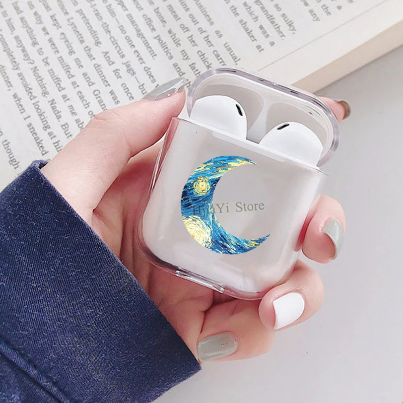 

Чехол для наушников Apple AirPods 1, 2, Soft Прозрачный чехол из материала TPU, аксессуары для Airpods, звездная луна