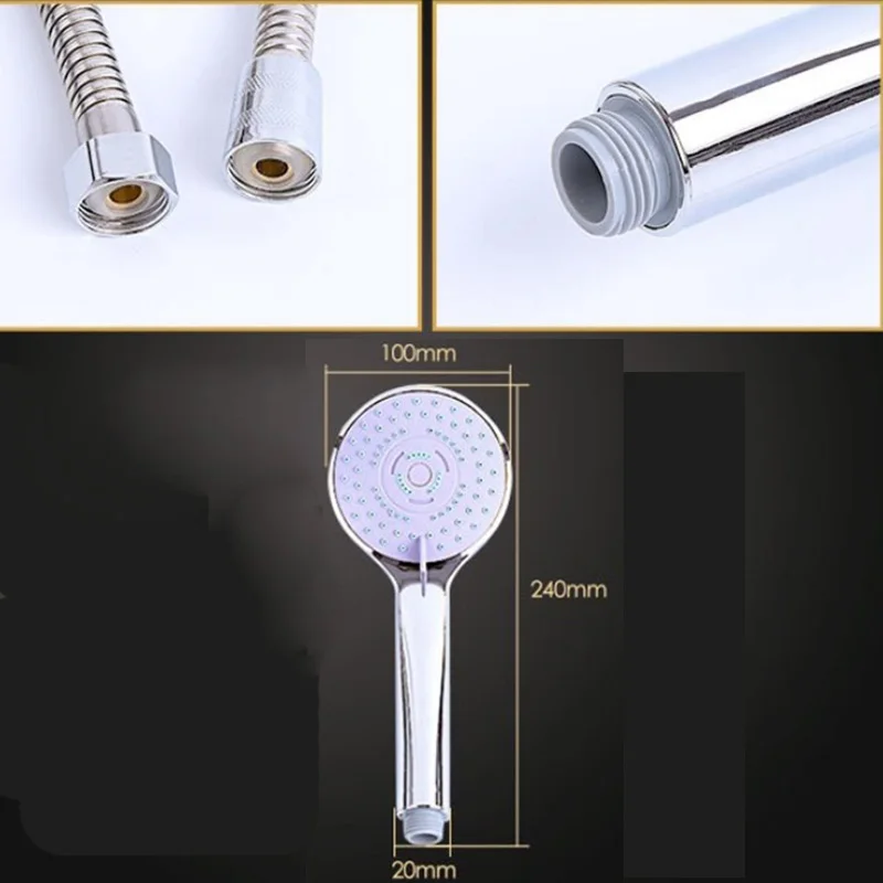 

Bath Showerhead Sprayer Hand Hold Adjustable Water Shower Heads set 3 Mode SPA Pressurize Filtered Bathroom Water Flow Shower