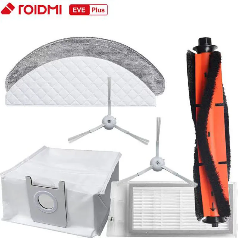 

Original Main Brush Dust Bag Disposable Wipes Mop Cloths HEPA Filter for ROIDMI EVE Plus Vacuum Cleaner Accessories Parts