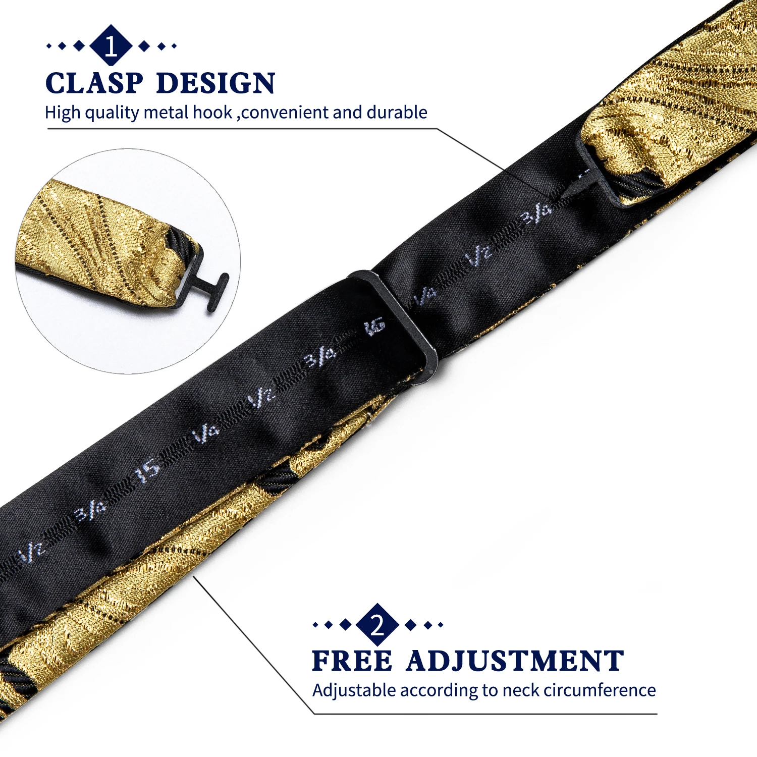 Роскошный мужской галстук бабочка с золотыми и черными Пейсли Шелковый тканый