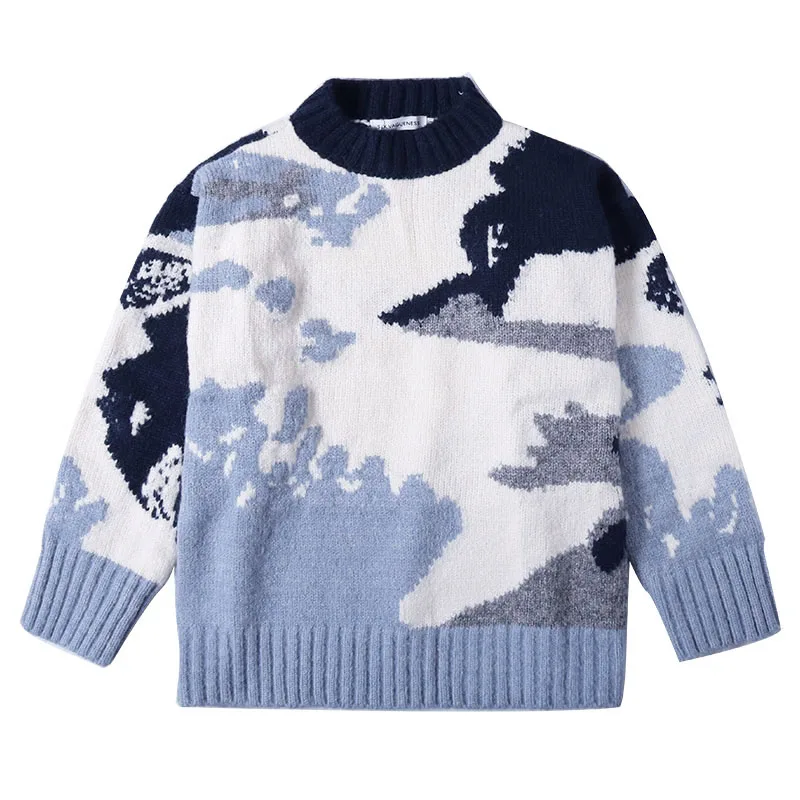 Young girl Sweaters Women's Clothing Blue New 2021 Winter Pullovers Knitted Loose Women Tops Long Sleeve Casual 511A | Женская