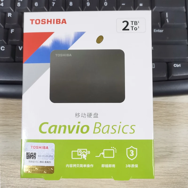 Новый портативный внешний жесткий диск Toshiba Canvio Basics 1 ТБ USB 4 A3 подходит для