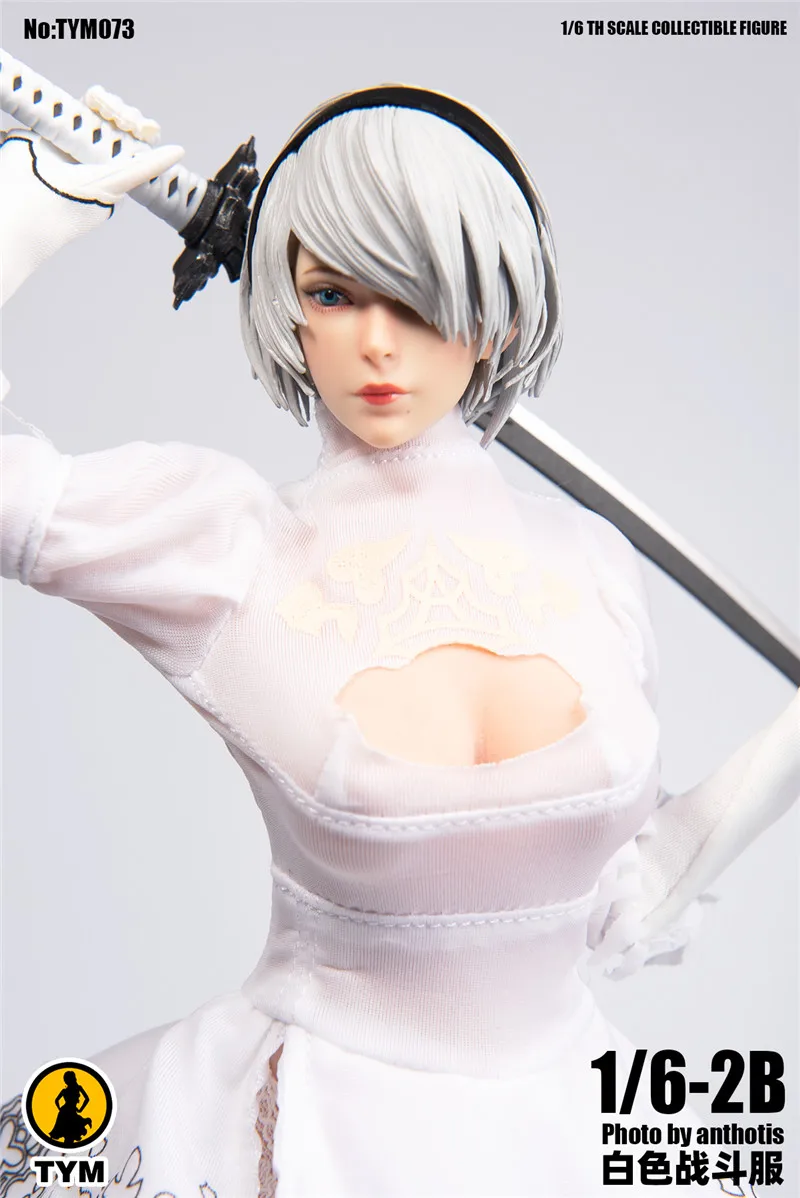 Косплей 1/6 NieR Automata 2B тим073 женский белый боевой костюм юбка комплект одежды 026