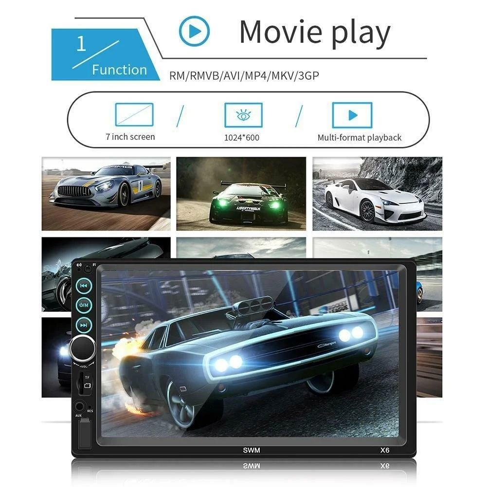 Авторадио 7 'ƈ Din Bluetooth стерео автомобильный мультимедийный MP5 плеер FM радио