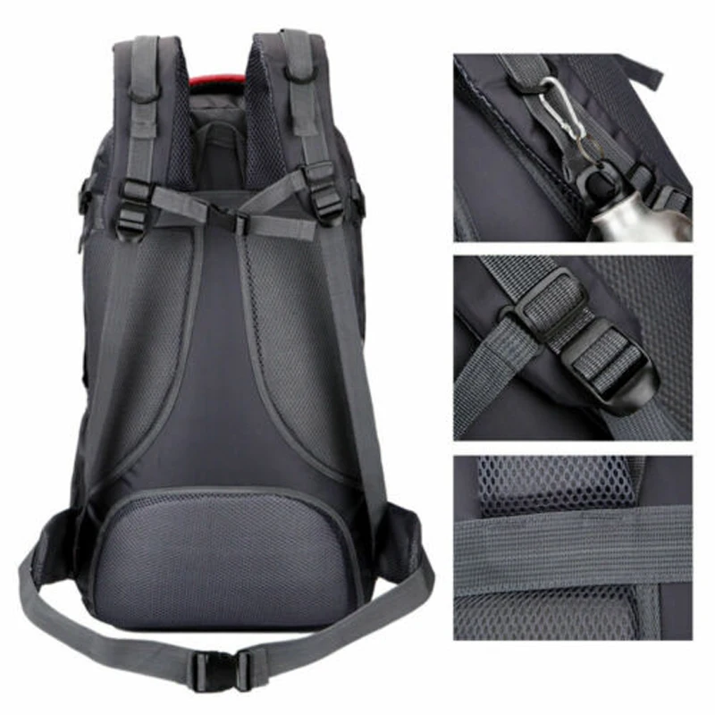 60L Outdoor Waterproof Mountaineering Bag Nylon Material Hiking Camping Travel Backpack Large Capacity Outdoor Sports Bag