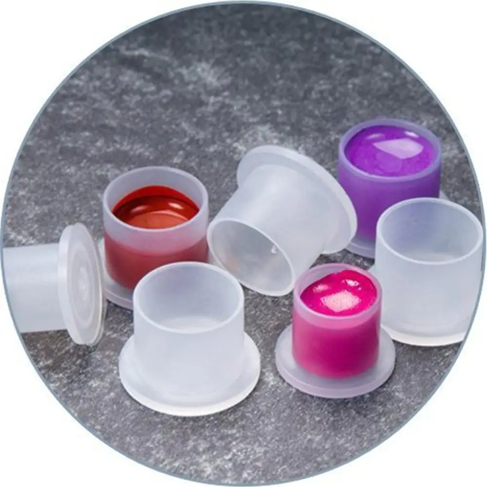 

Top Quality 1000 Pieces Disposable Plastic Tattoo Ink Cups Container Tattoo Holder Permanent Makeup Clear Accessory Pigment L8E4