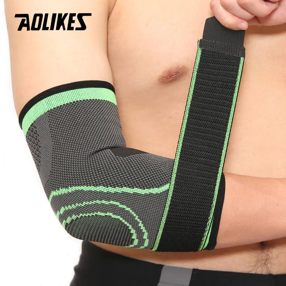 

AOLIKES 1PCS Elastic Bandage Tennis Elbow Support Protector Basketball Running Volleyball Compression Adjustable Elbow Pad Brace