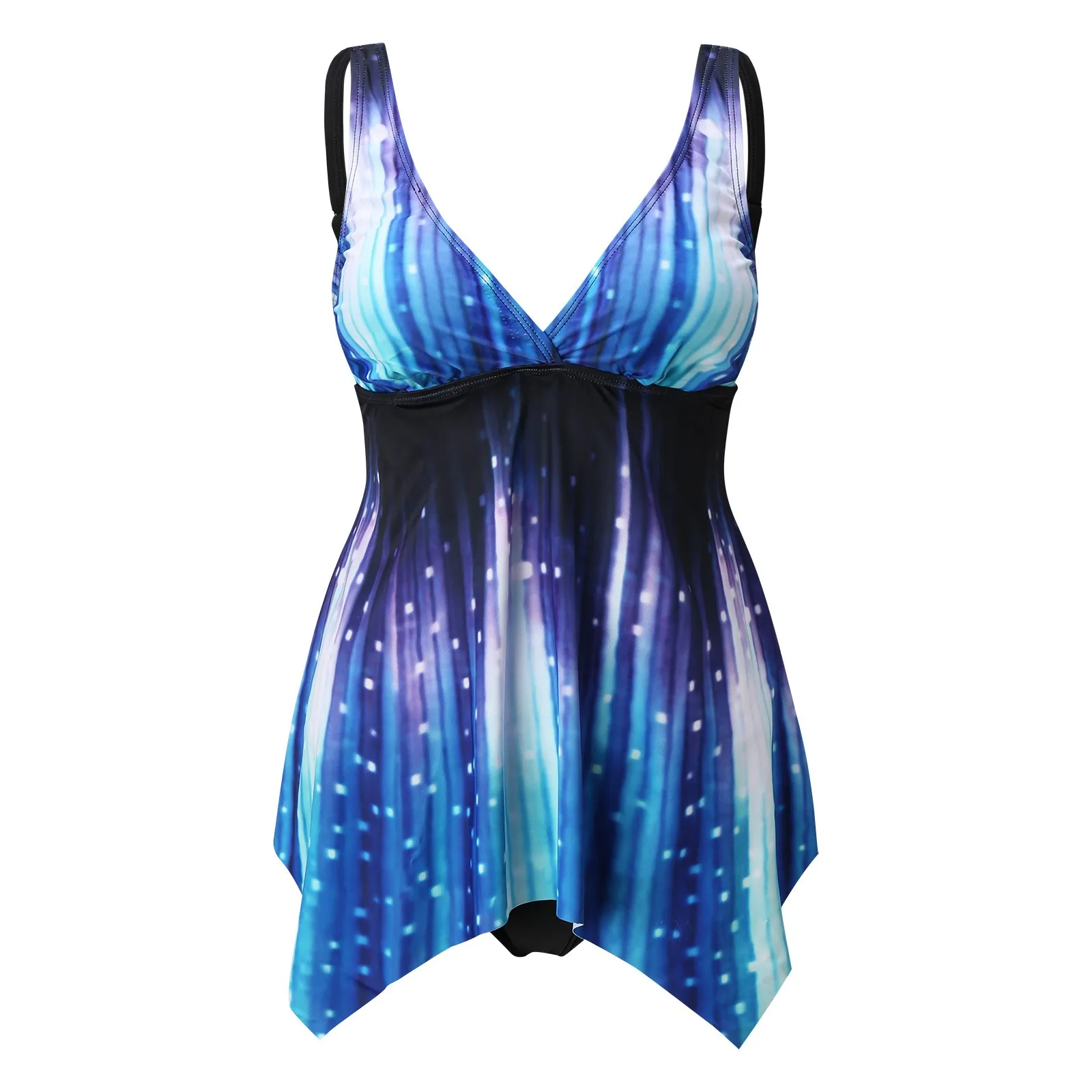 Модель 2022 года Модели танкини черное купальное платье с винтажным рисунком