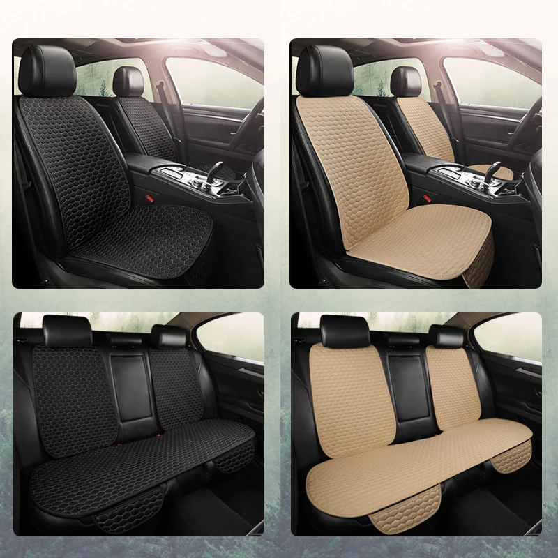 

New Flax Car Seat Cover Protector Linen Front Rear Back Cushion Protection Pad Mat Backrest for Auto Interior Truck Suv Van