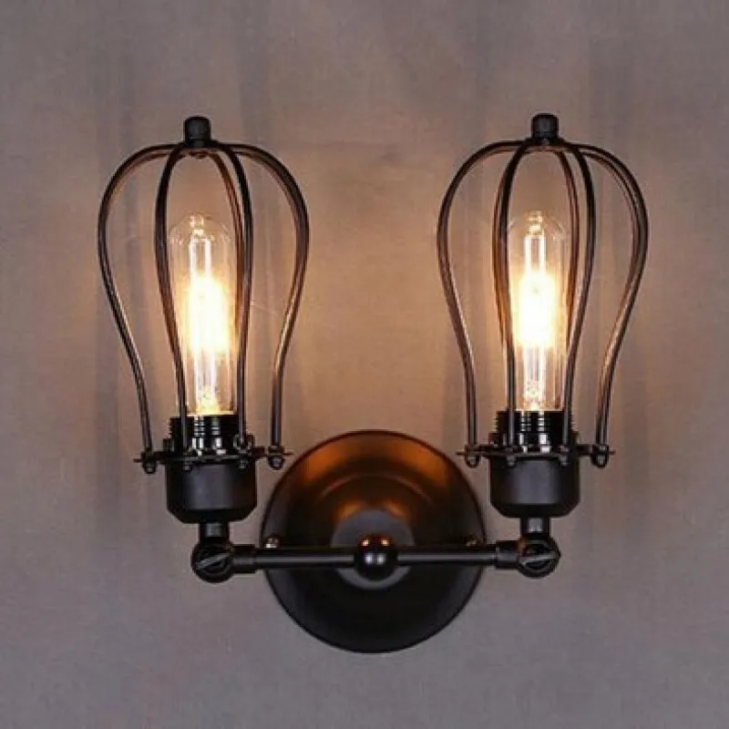 

American country industrial style retro staircase aisle corridor balcony bedroom bedside lamp wall lamp