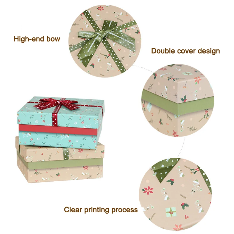 

Gift Box Exquisite Upscale Square Present Box Fashionable Decoration with Small Floral MDJ998