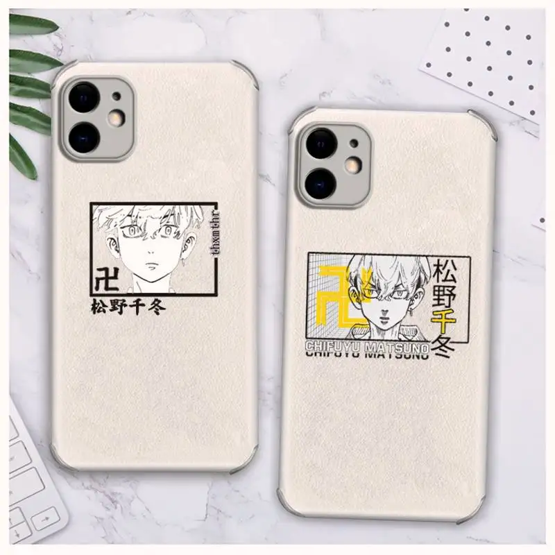 

Matsuno Chifuyu Tokyo Avengers Revengers Phone Case Lambskin Leather For iphone 12 11 8 7 6 XR X XS PLUS MINI PLUS PRO MAX