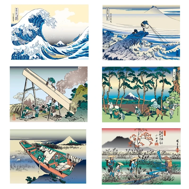 

Wielka Fala W Kanagawie Art Canvas Painting Japanese Wave Wall Art Posters and Prints Cartoon Pictures for Living Room Decor