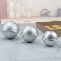 2pcs 3d ball sphere shape bath bombs metal aluminum alloy bath bomb mold diy bathing tool accessories creative cake mold