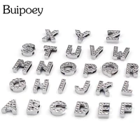 buipoey 10mm silver color letters beaded charm fit brands stainless steel mesh bracelet bangle bracelets kids jewelry