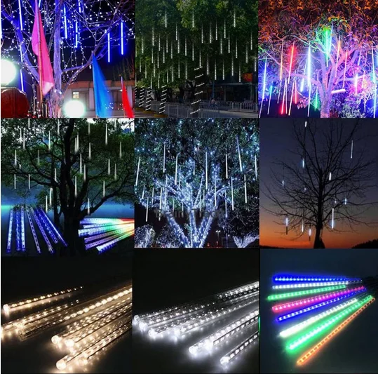 Водонепроницаемые светодиодные фонари метеоритный дождь 30 см 50 8 трубок 100-240 В