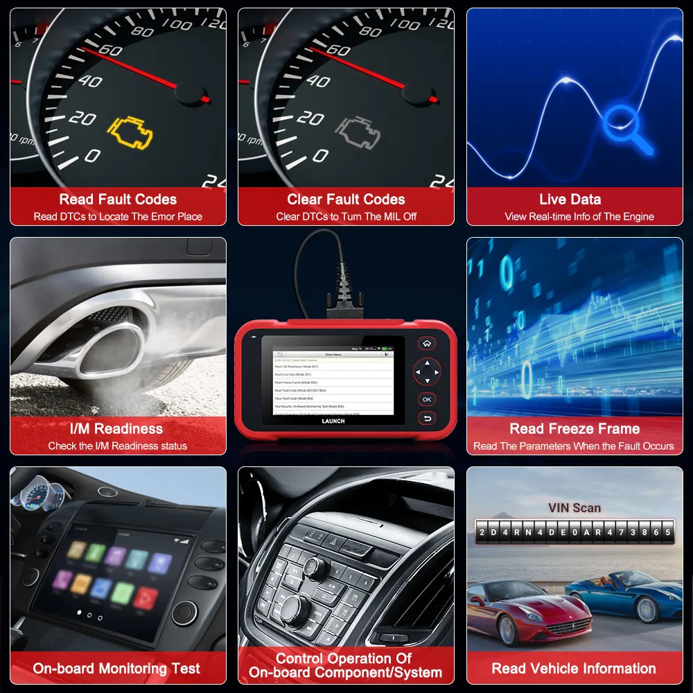 LAUNCH CRP123i Obd2 сканер 4 система считывания кодов профессиональный автомобильный