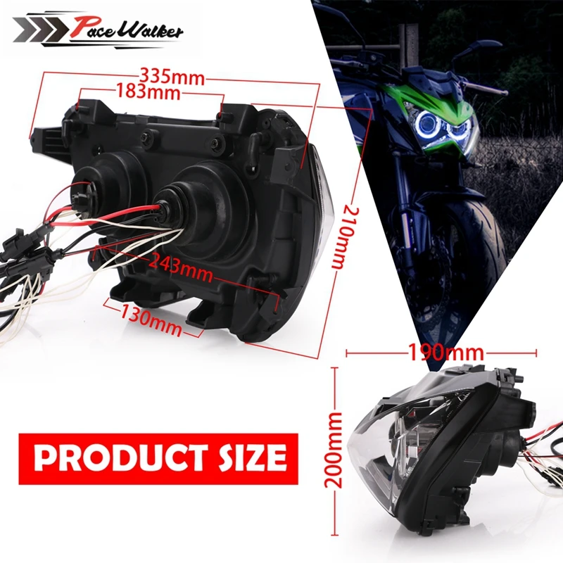 Комплект фар головного света Halo Eye HID для Kawasaki Z800 z250 2013 2014 2015 2016 голубого цвета| |
