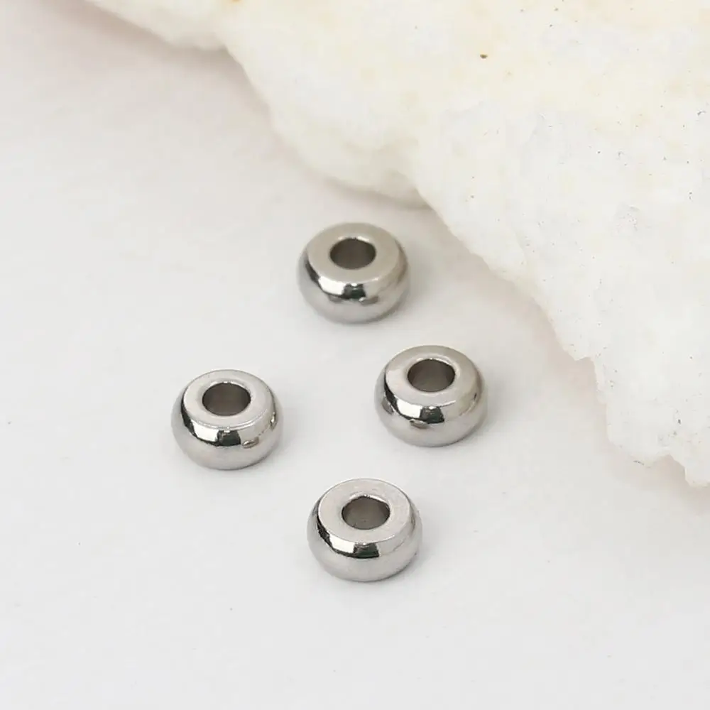 DoreenBeads 304 круглые бусины из нержавеющей стали серебристого цвета модные
