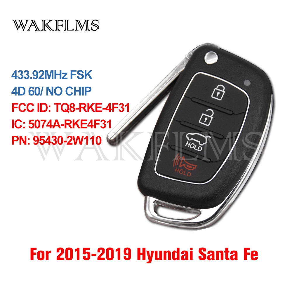 Для Hyundai Grand Santa Fe Sport Maxcruz 2016 2017 2018 Φ 2019 MHz 95430 2W110 FCC ID: Φ|Ключ от авто| |