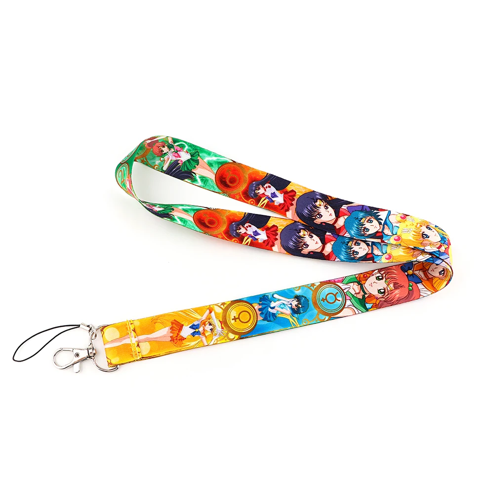 

K3071 Anime Cat Cell Phone Neck Strap ID Card Cell Phone Straps USB Badge Holder Kawaii Girl Lanyard Hanging Rope